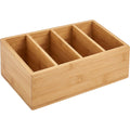 Zvka Bamboo Desktop Storage Box 4 Compartments Natural - Product view