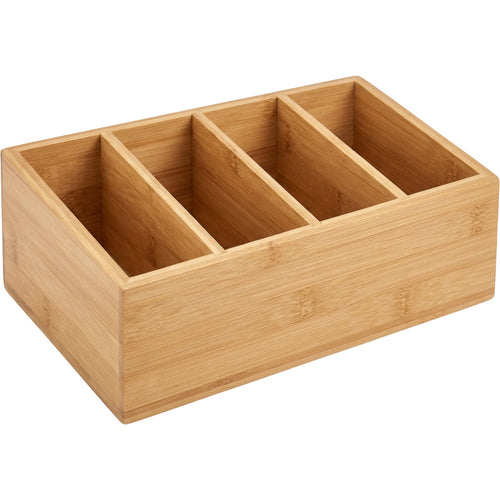 Zvka Bamboo Desktop Storage Box 4 Compartments Natural - Product view