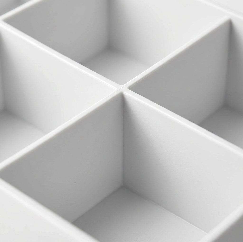Zvka Divided Desk Organizer Box White 8 Compartments