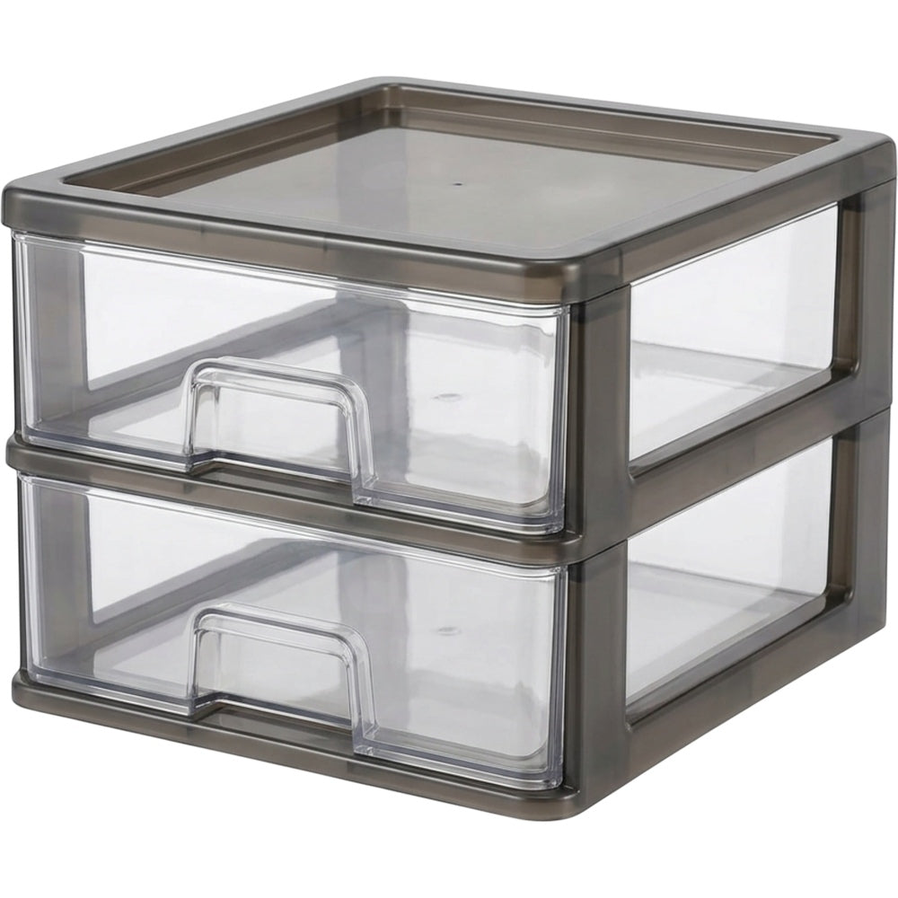 Zvka Small Drawer Desk Storage Box Smoke Gray