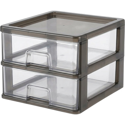 Zvka Small Drawer Desk Storage Box Smoke Gray